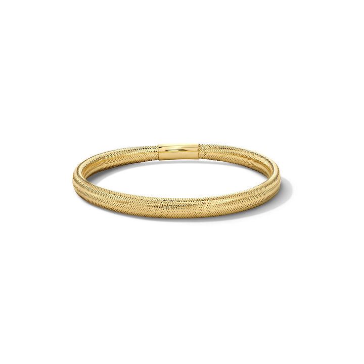 Gold Stretch Large Bangle Bracelet In Yellow Gold 14K