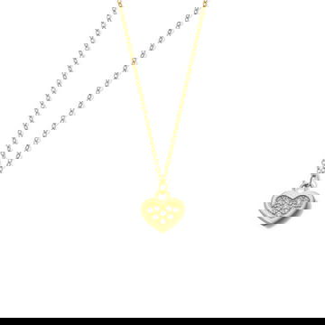 Gold Diamond Heart Pendant Necklace 0
