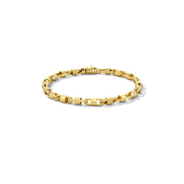 Gold Oval Lock Bracelet In Yellow Gold 14K