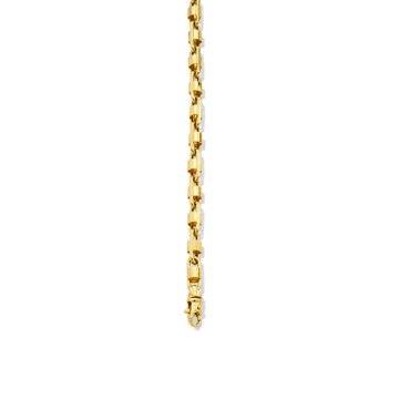 Gold Oval Lock Bracelet In Yellow Gold 14K
