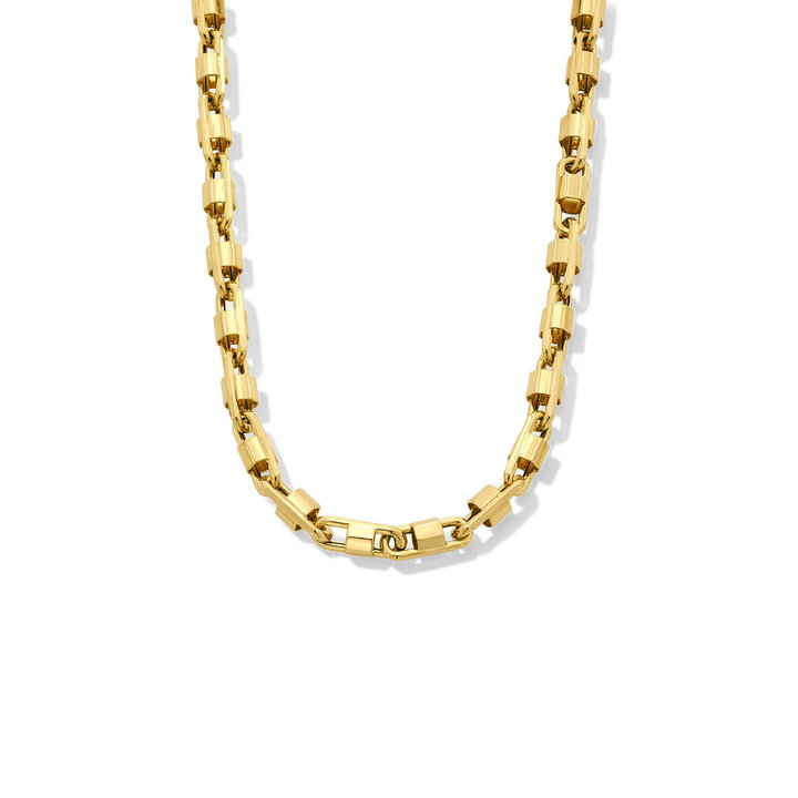 Gold Oval Lock Necklace In Yellow Gold 14K