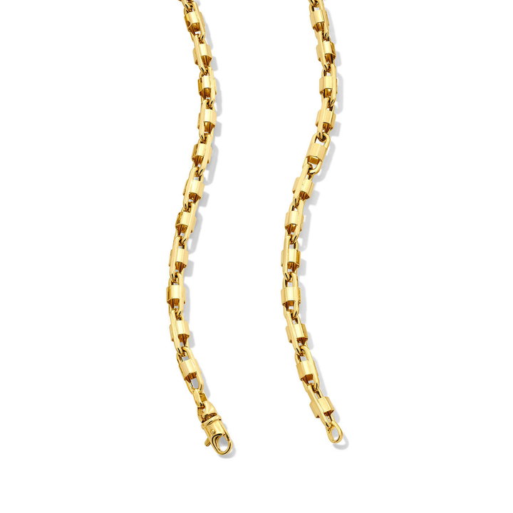 Gold Oval Lock Necklace In Yellow Gold 14K
