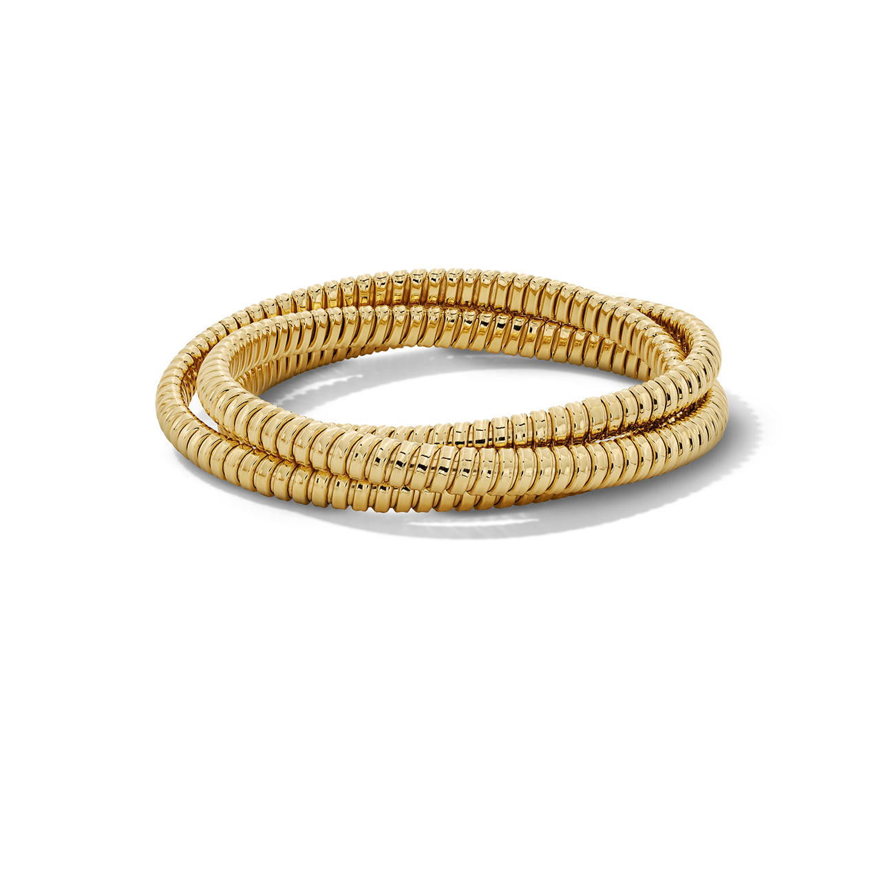 Gold Coil Crossover Stretch Bracelet