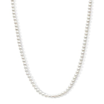 Freshwater Pearl Petite Strand Necklace In Solid 14K Yellow Gold