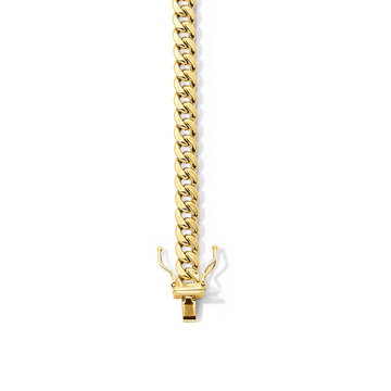 8 Inch Cuban Link Chain Bracelet In Solid 14K Yellow Gold
