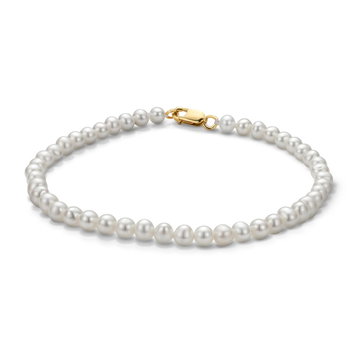Freshwater Pearl Bracelet In Solid 14K Yellow Gold