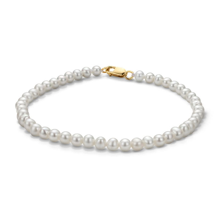 Freshwater Pearl Bracelet In Solid 14K Yellow Gold