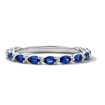 Tacori Pear-Shaped Blue Sapphire Wedding Band In White Gold 18K