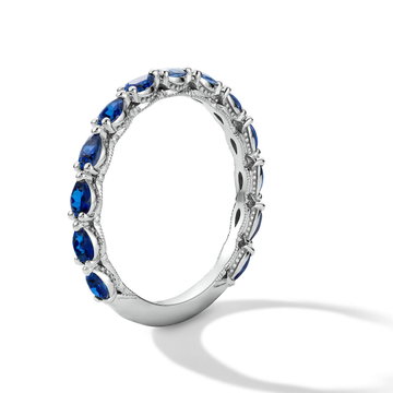 Tacori Pear-Shaped Blue Sapphire Wedding Band In White Gold 18K