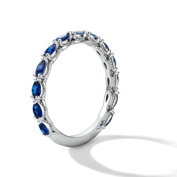 Tacori Pear-Shaped Blue Sapphire Wedding Band In White Gold 18K