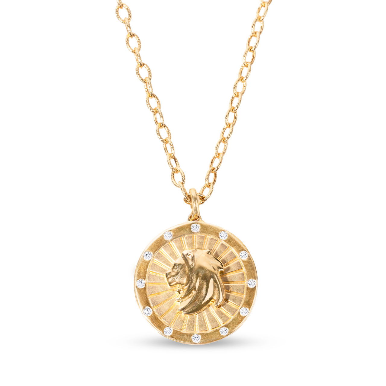 Leo Disk Pendant Necklace