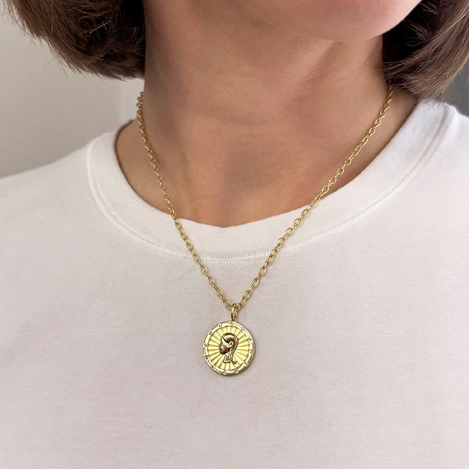 Virgo Disk Pendant Necklace 1