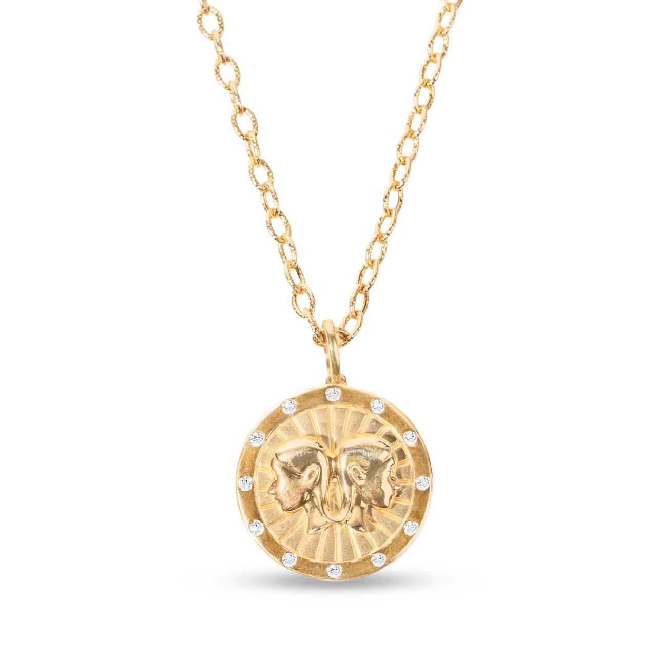 Gemini Disk Pendant Necklace 0