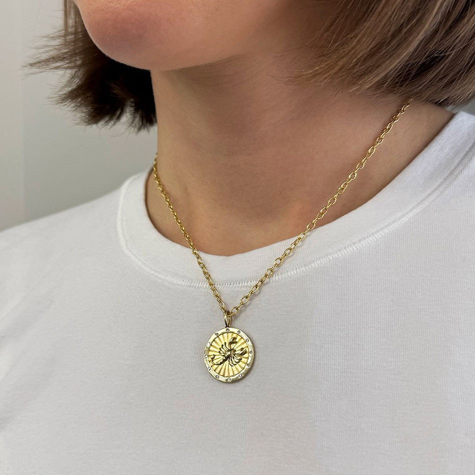 Scorpio Disk Pendant Necklace
