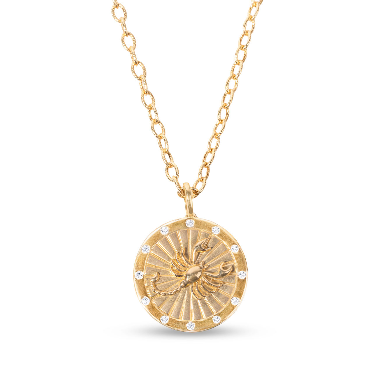 Scorpio Disk Pendant Necklace
