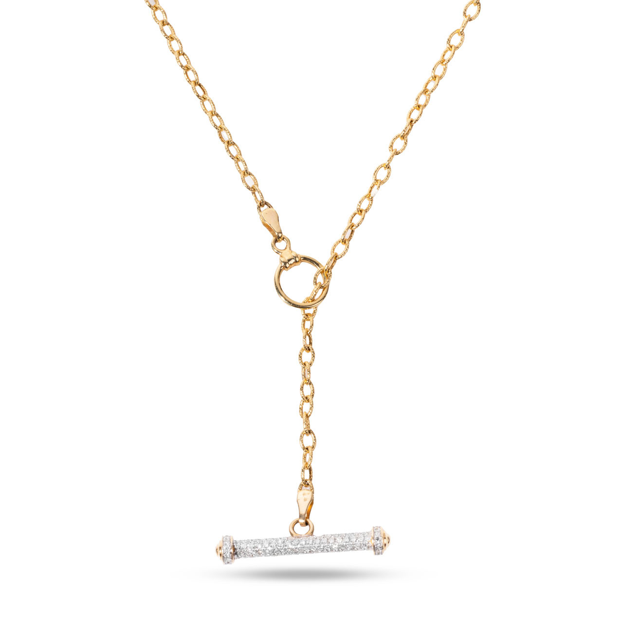 Pave Diamond Bar Toggle Necklace