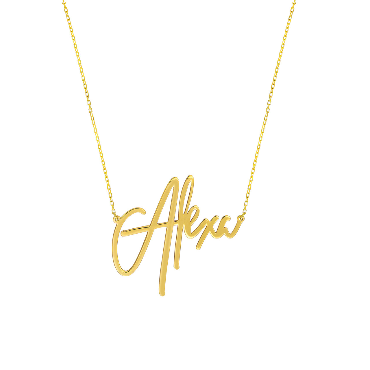 Personalized Signature Font Nameplate Necklace