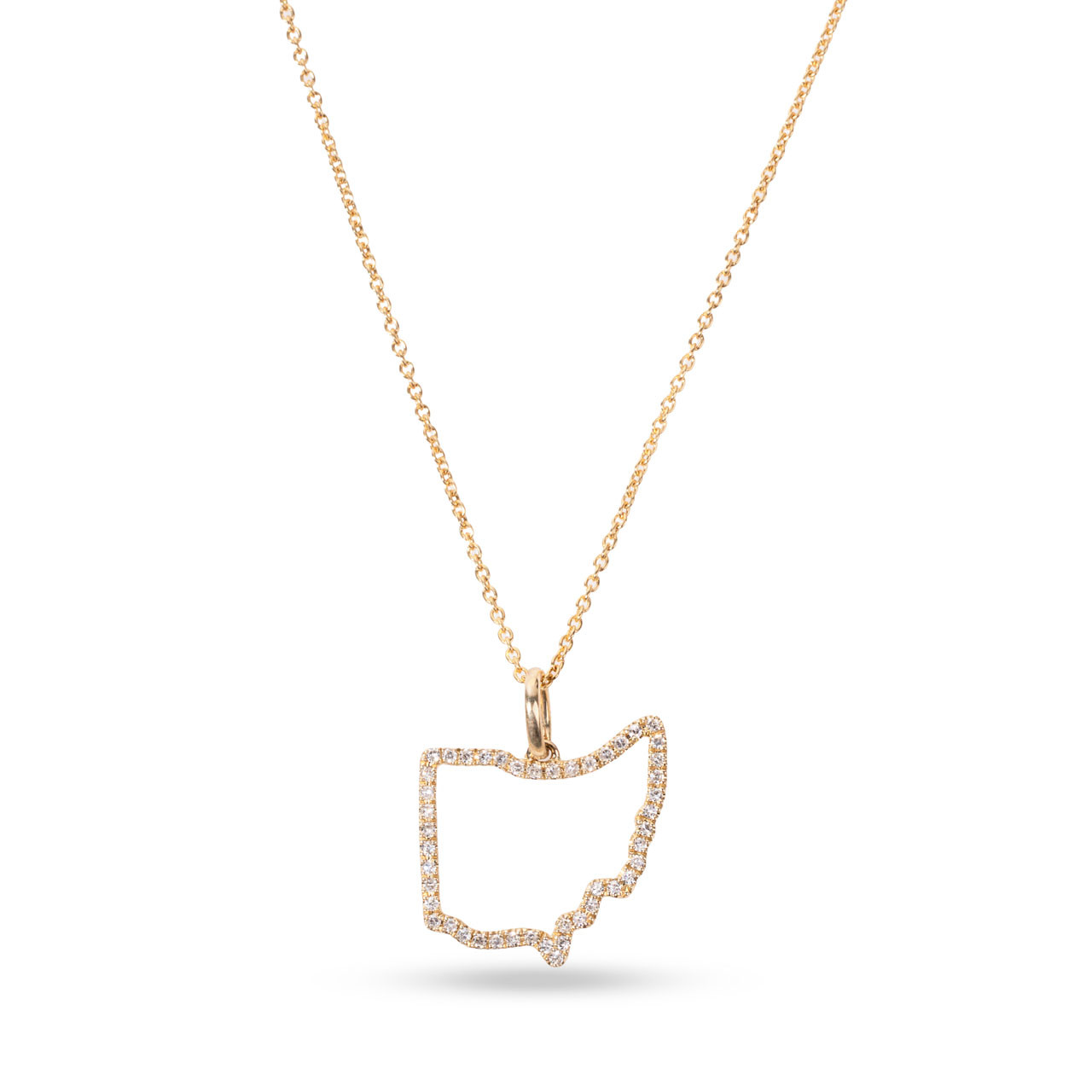 Yellow Gold Ohio State Diamond Necklace