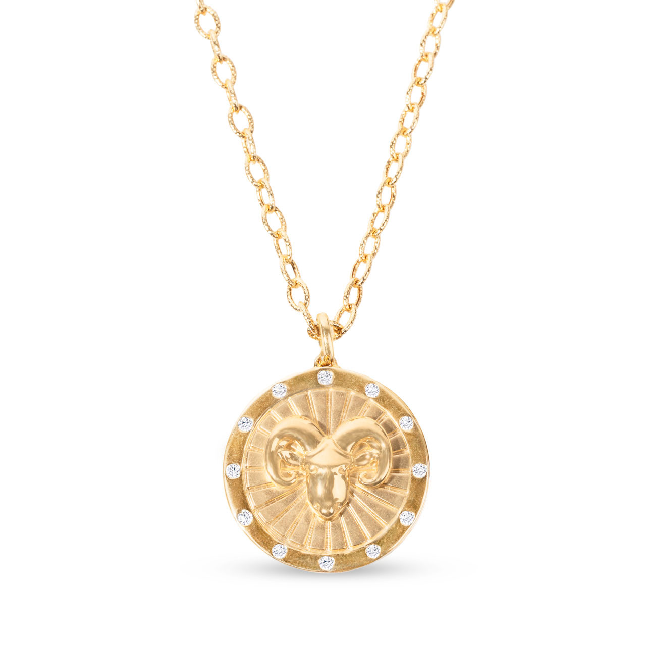 Aries Disk Pendant Necklace 0
