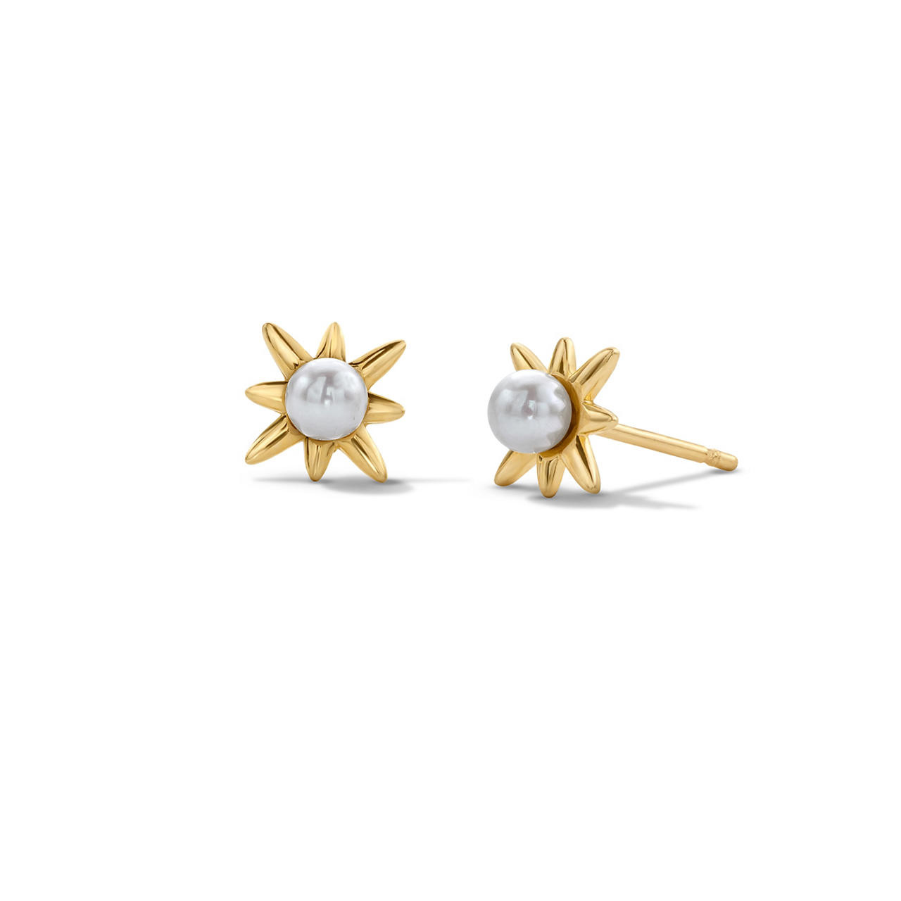 Pearl Sunburst Stud Earrings 0