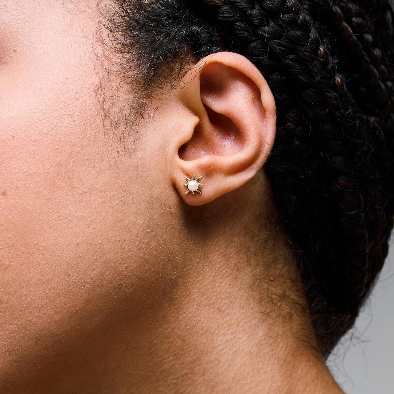 Pearl Sunburst Stud Earrings 1