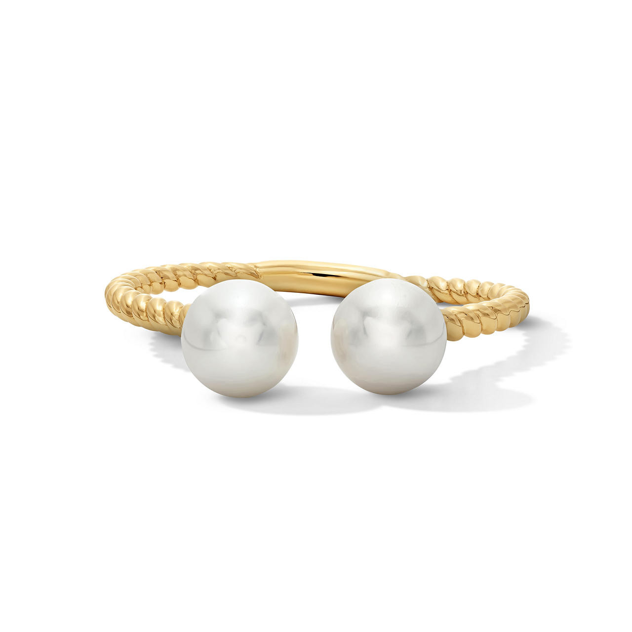 Double Pearl Open Gold Ring 0
