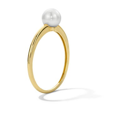 Pearl Solitaire Ring In Yellow Gold 14K