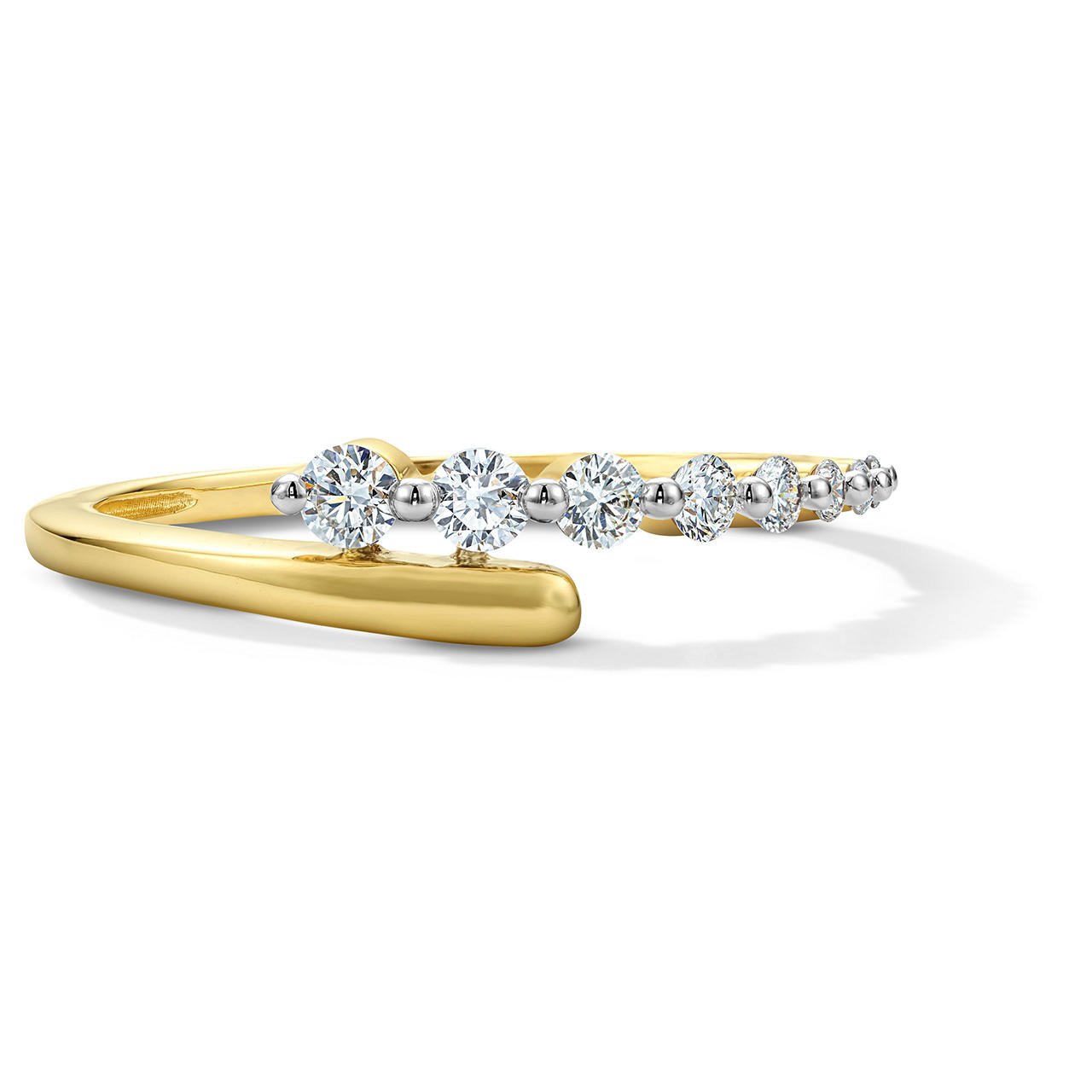 Graduated Diamond Two Row Ring