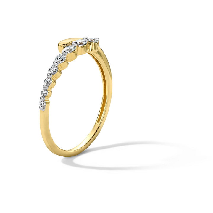 Graduated Diamond Two Row Ring In Yellow Gold 14K