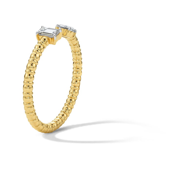 Toi et Moi Open Diamond Ring In Yellow Gold 14K