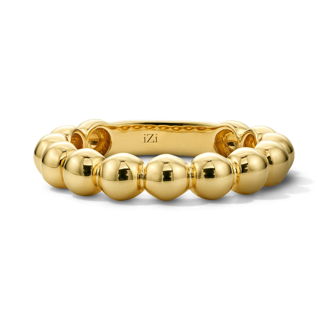Polished Gold Beaded Ring