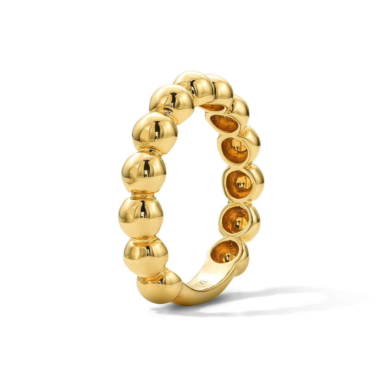 Polished Gold Beaded Ring