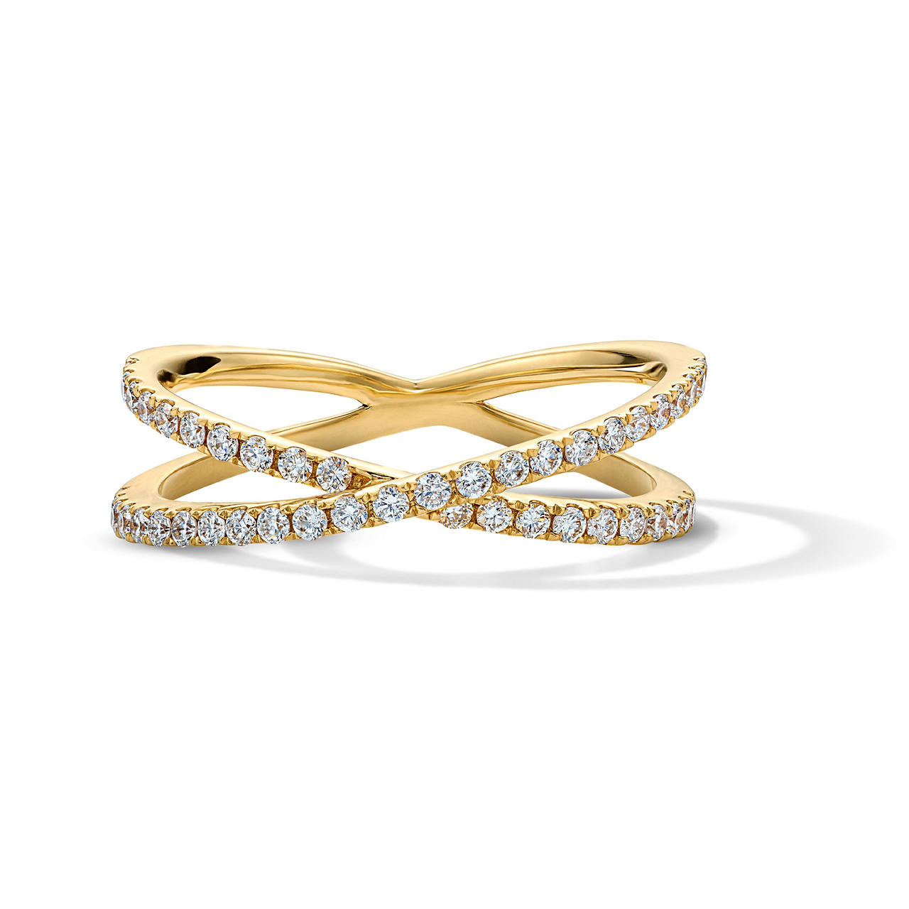 Diamond "X" Crossover Ring