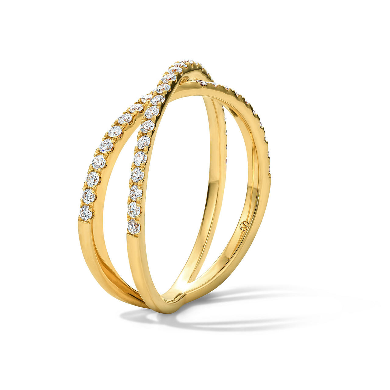 Diamond "X" Crossover Ring