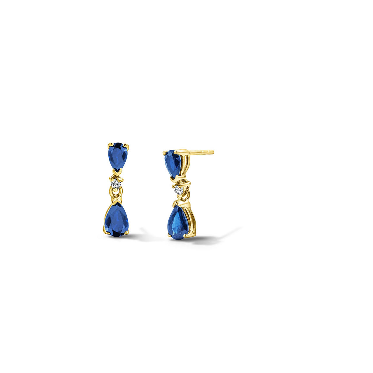 Blue Sapphire and Diamond Drop Earrings 0
