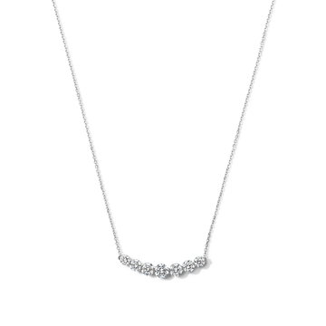 Lab Grown Diamond Bar Necklace In White Gold 14K