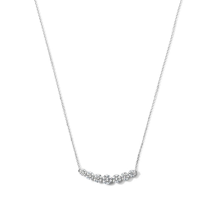 Lab Grown Diamond Bar Necklace In White Gold 14K