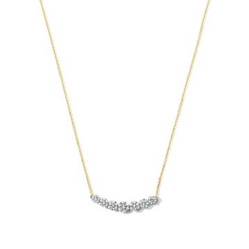 Lab Grown Diamond Bar Necklace In Yellow Gold 14K