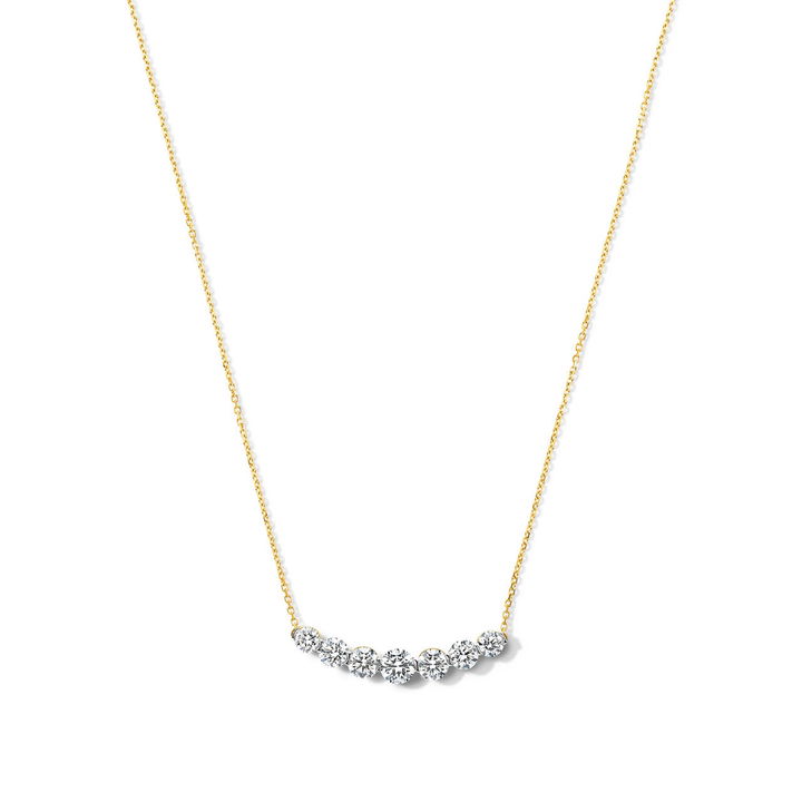 Lab Grown Diamond Bar Necklace In Yellow Gold 14K