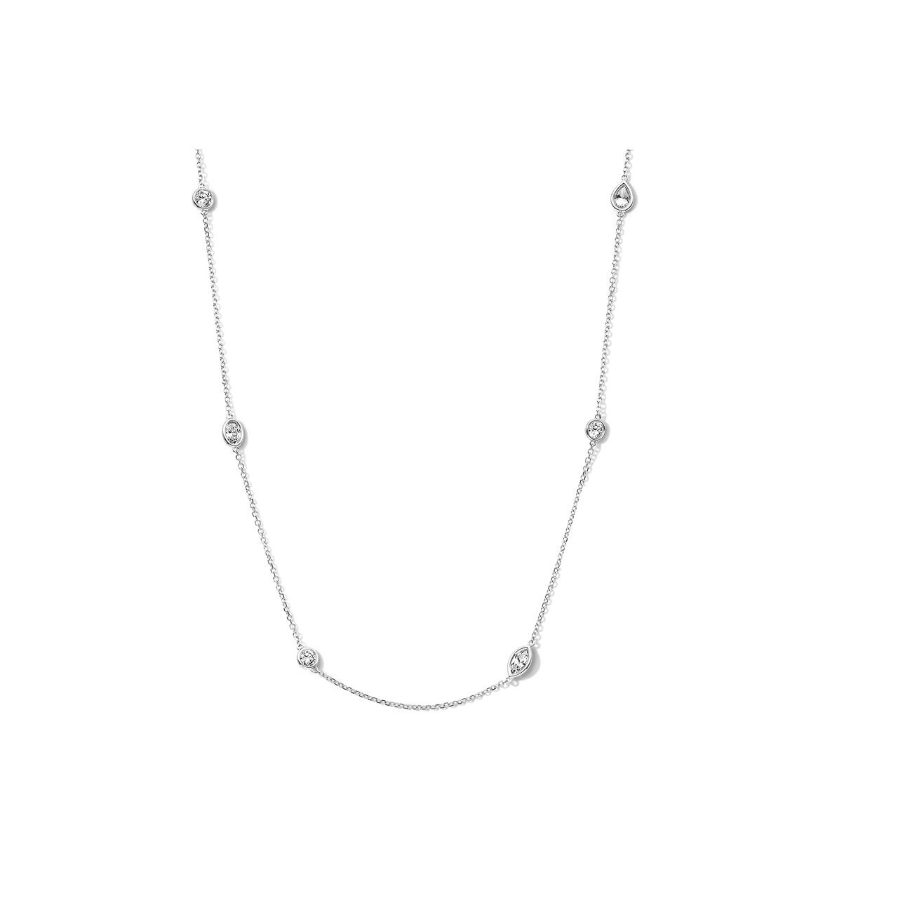 Lab Grown Diamond Mixed Shape Station Necklace
