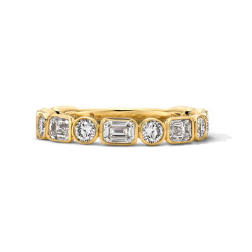 Fancy Shape Diamond Wedding Band by Adorette In Yellow Gold 14K