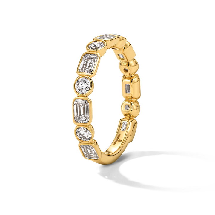 Fancy Shape Diamond Wedding Band by Adorette In Yellow Gold 14K