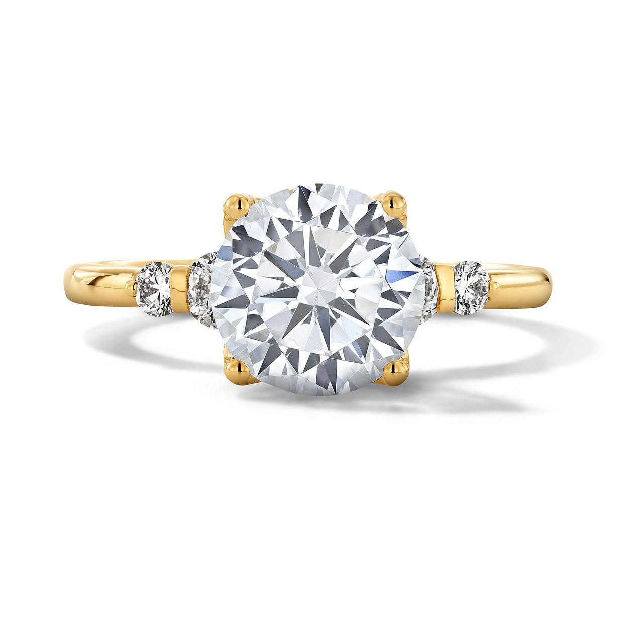 Tulip Prong Graduated Side Diamond Engagement Setting by Adorette 0