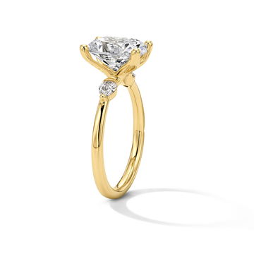 Tulip Prong Pear Side Diamond Engagement Setting by Adorette In Yellow Gold 14K