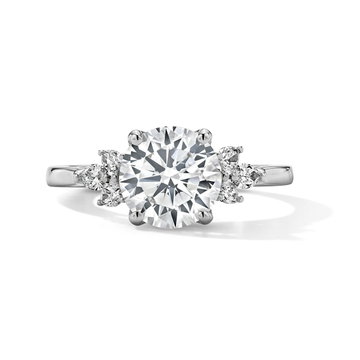 Tulip Prong Floral Cathedral Engagement Setting by Adorette In White Gold 14K