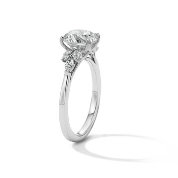 Tulip Prong Floral Cathedral Engagement Setting by Adorette In White Gold 14K