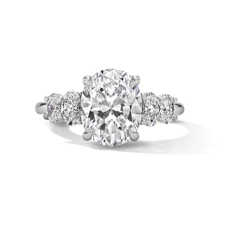 Five Stone Diamond Engagement Setting by C. Gonshor In White Gold 14K