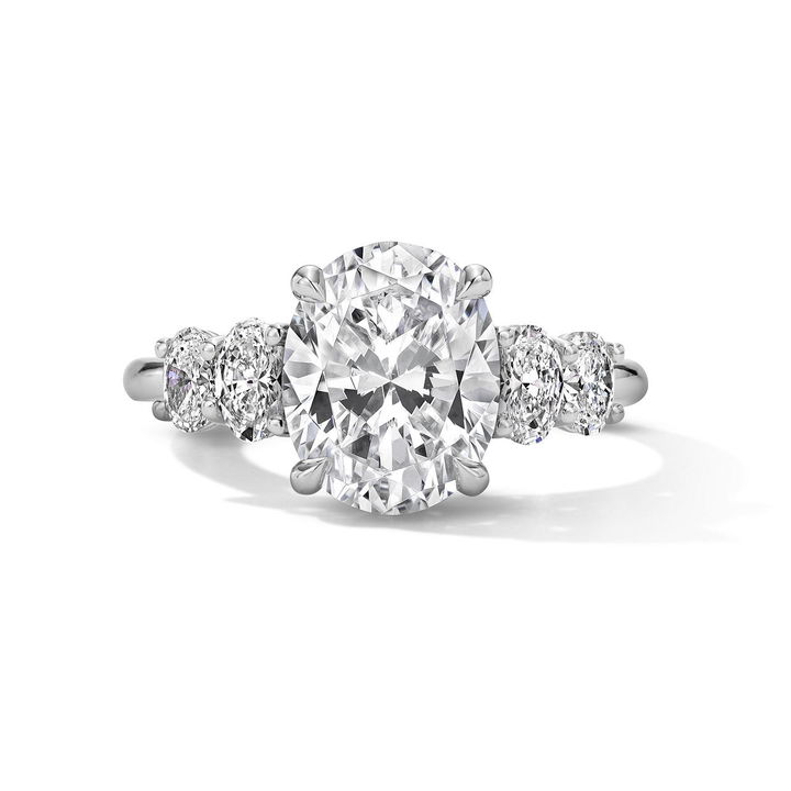 Five Stone Diamond Engagement Setting by C. Gonshor In White Gold 14K