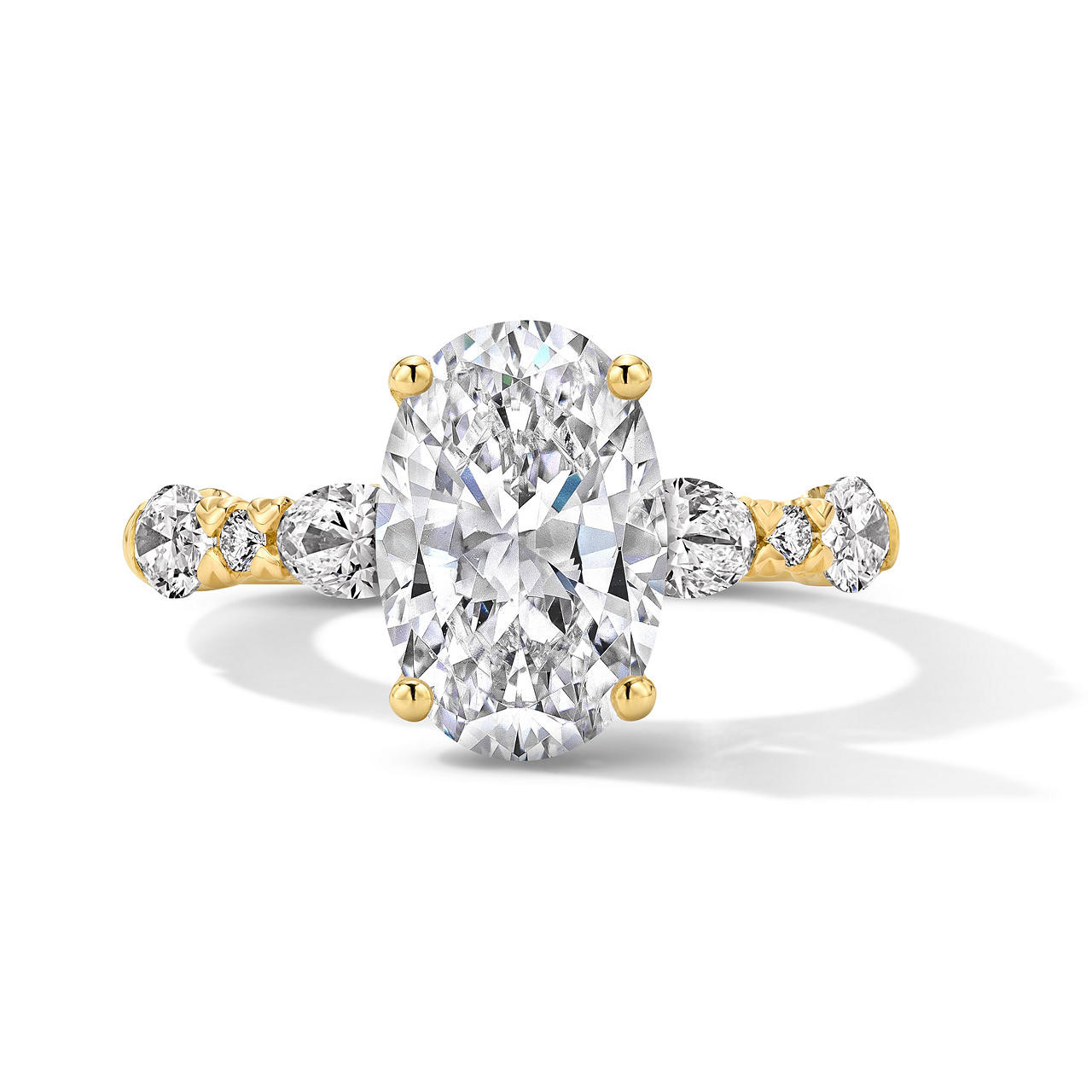 Uneek Oval & Round Side Diamond Engagement Setting 0