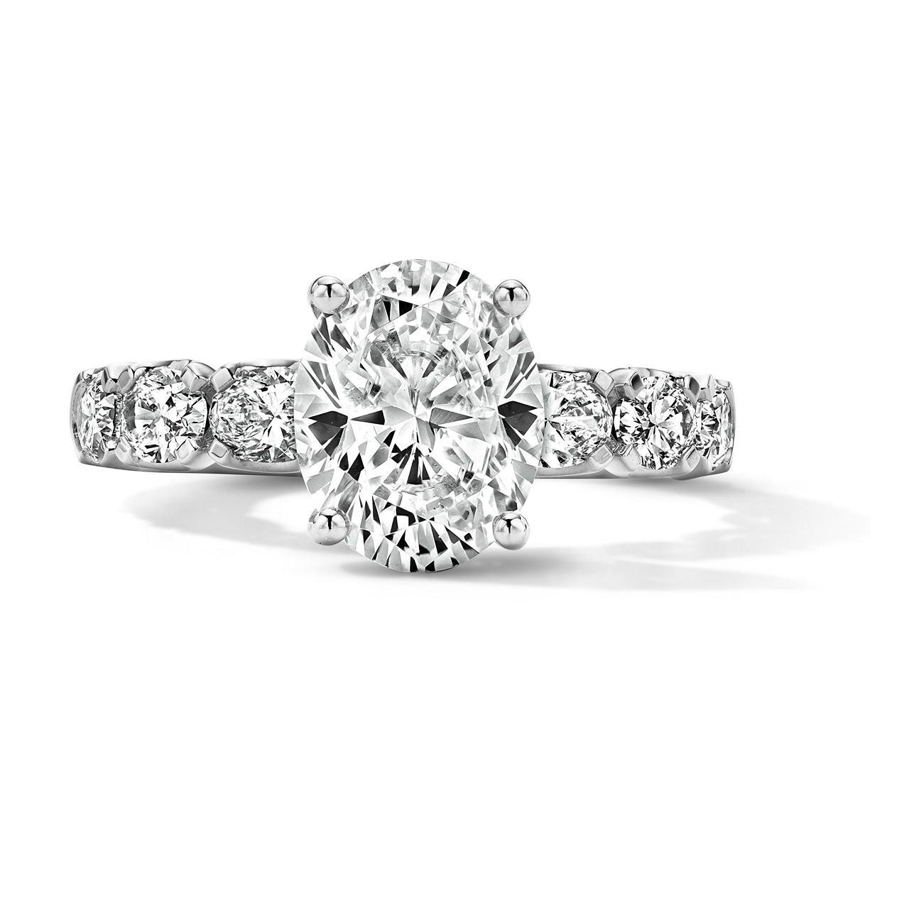 Uneek Oval Side Diamond Engagement Setting 0